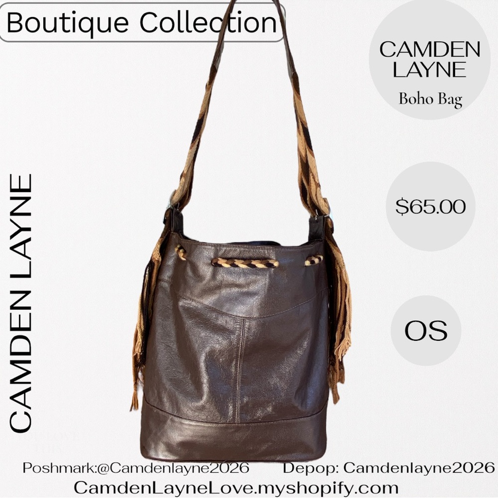 Camden Layne Boho Brown and Tan Shoulder Bag - Picture 6 of 11